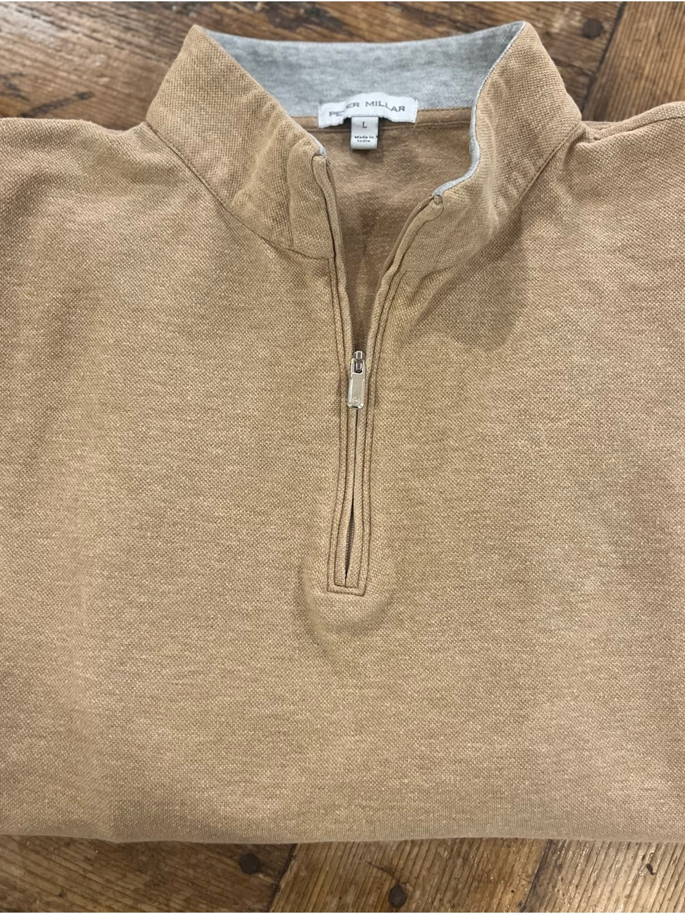 Peter Millar Beige Quarter-Zip Pullover